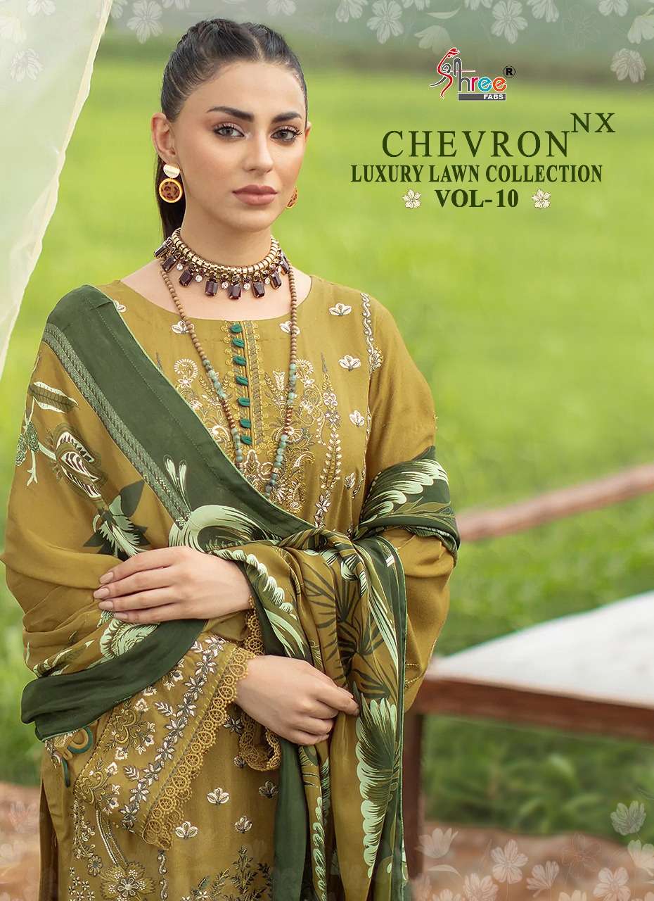 SHREE FABS CHEVRON LUXURY LAWN COLLECTION VOL 10 NX 