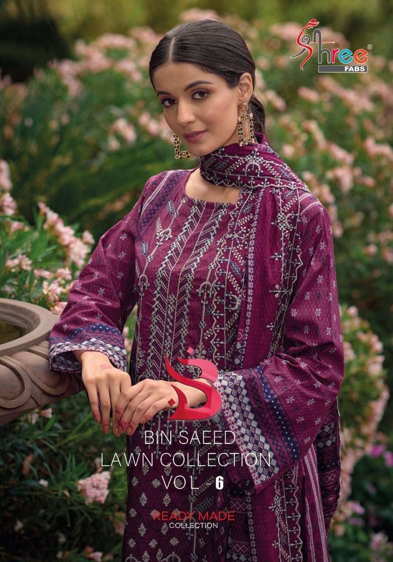 SHREE FABS BIN SAEED LAWN COLLECTION VOL 6 READY MADE COLLECTION