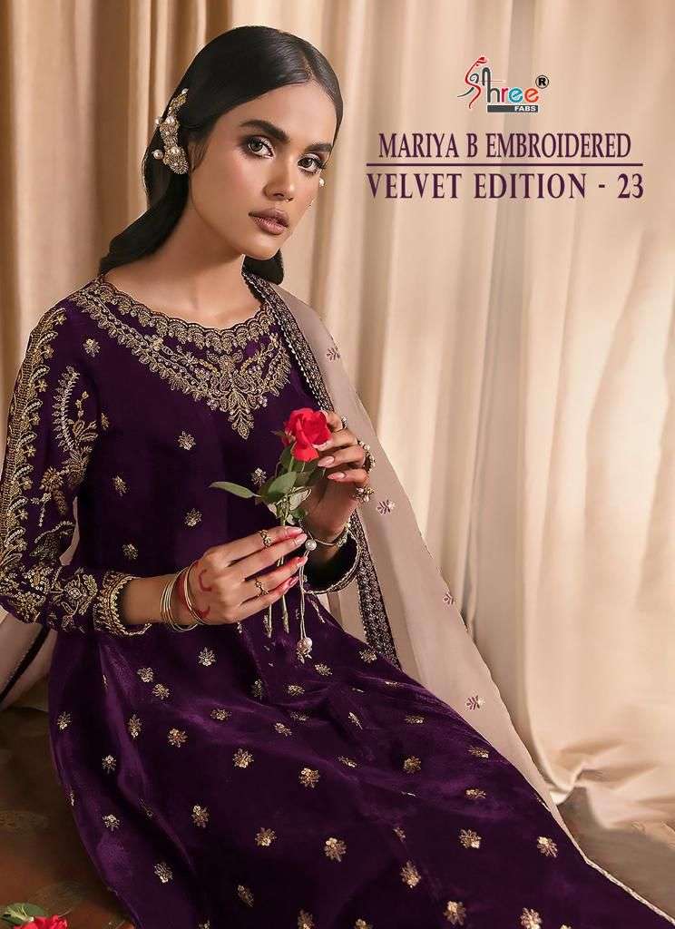 SHREE FABS MARIA B EMBROIDERED VELVET EDITION 23