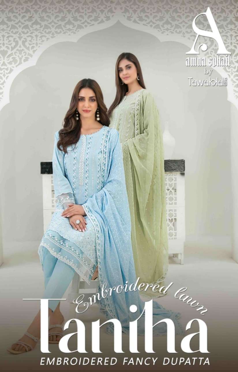 TAWAKKAL FABRICS TANIHA FANCY EMBROIDERED LAWN COLLECTION 