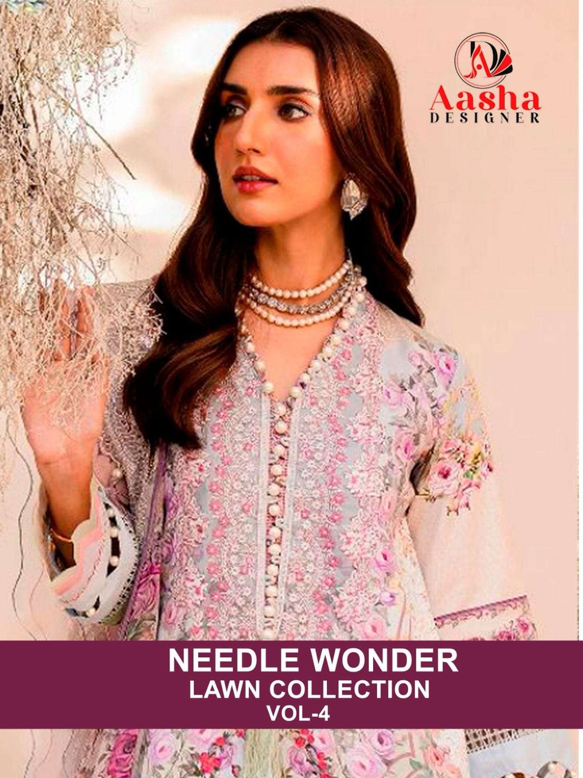 AASHA DESIGNER NEEDLE WONDER LAWN COLLECTION VOL 4 