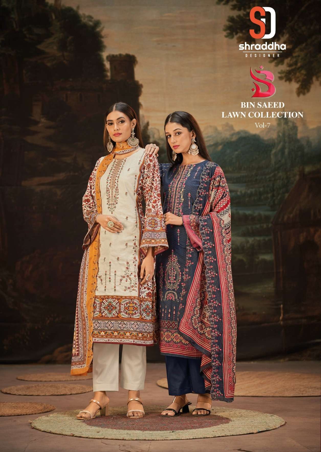 SHARADDHA DESIGNER BIN SAEED LAWN COLLECTION VOL 7