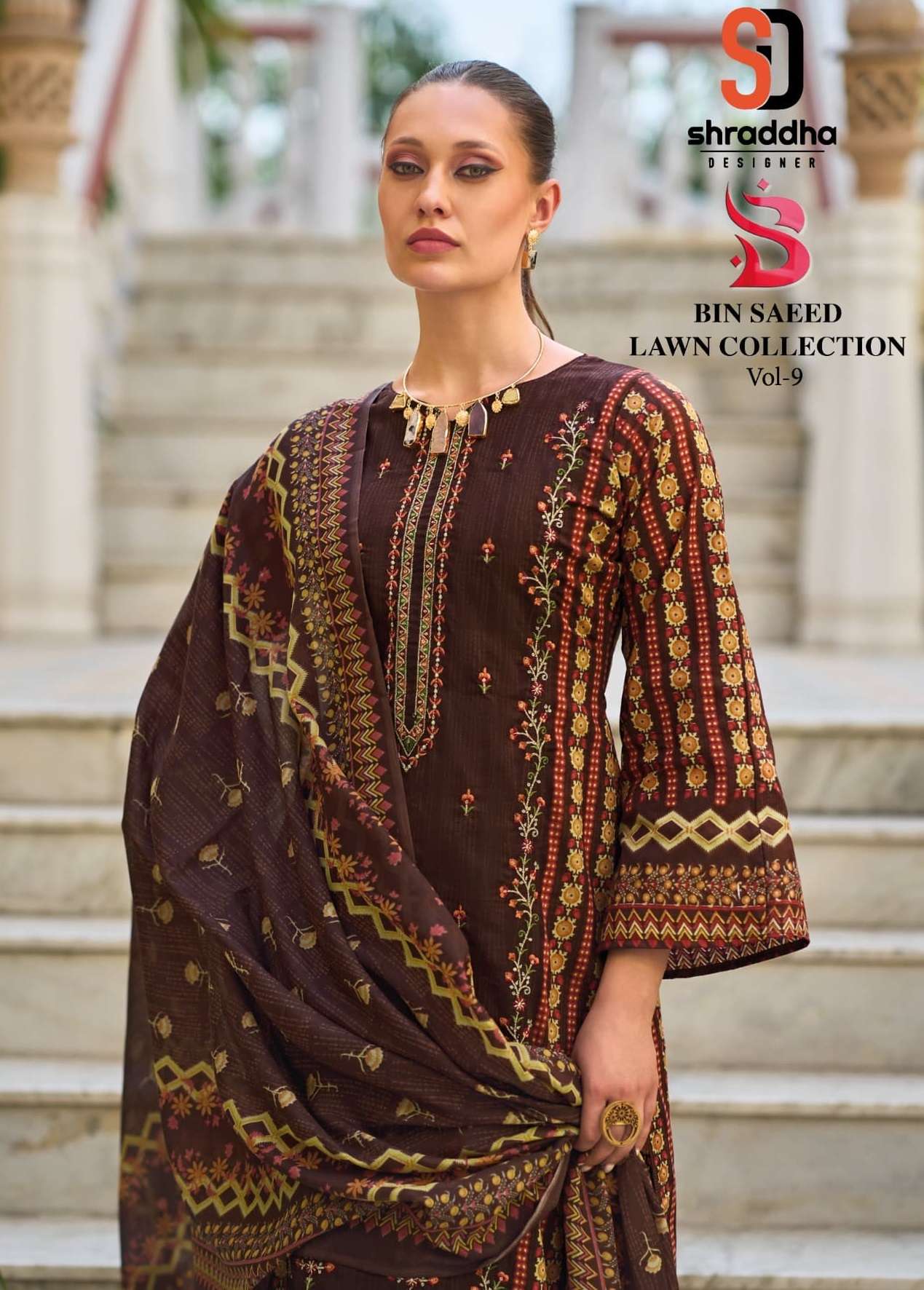 SHARADDHA DESIGNER BIN SAEED LAWN COLLECTION VOL 9 