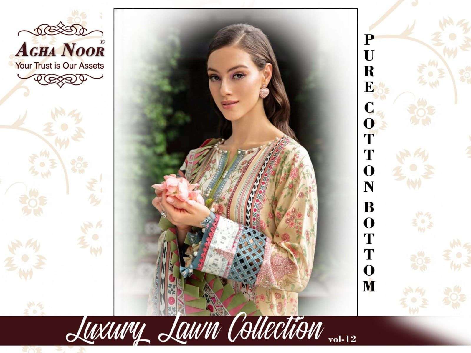 AGHA NOOR LUXURY LAWN COLLECTION VOL 12