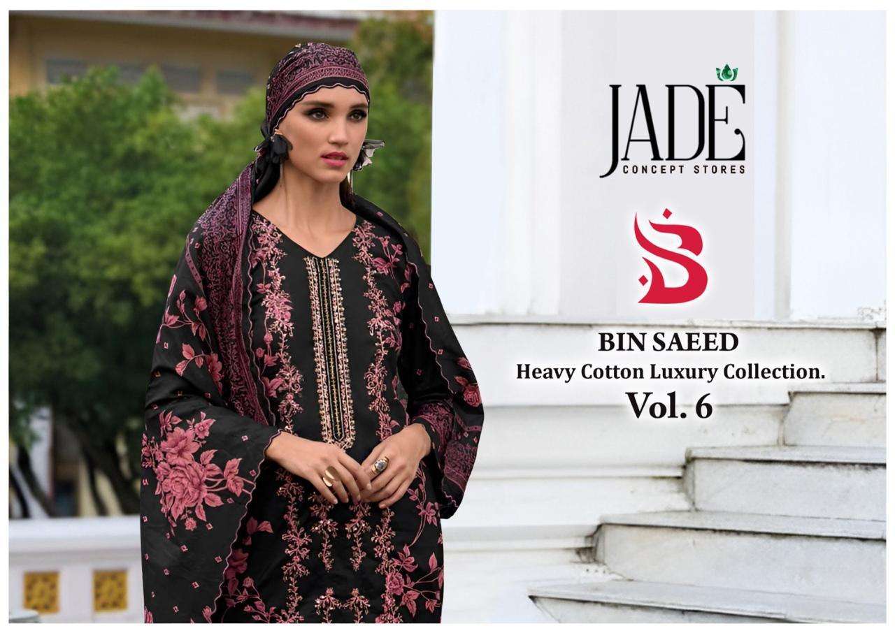 JADE  BIN SAEED HEAVY COTTON LUXURY COLLECTION VOL 6 READY MADE COLLECTION