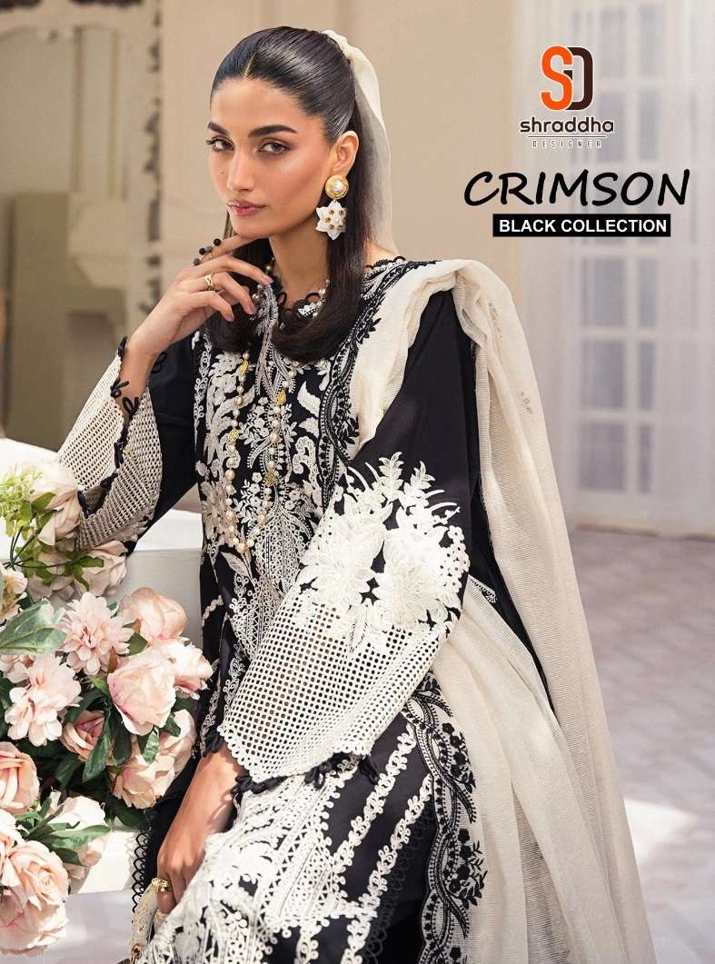 SHRADDHA DESIGNER CRIMSON BLACK COLLECTION 