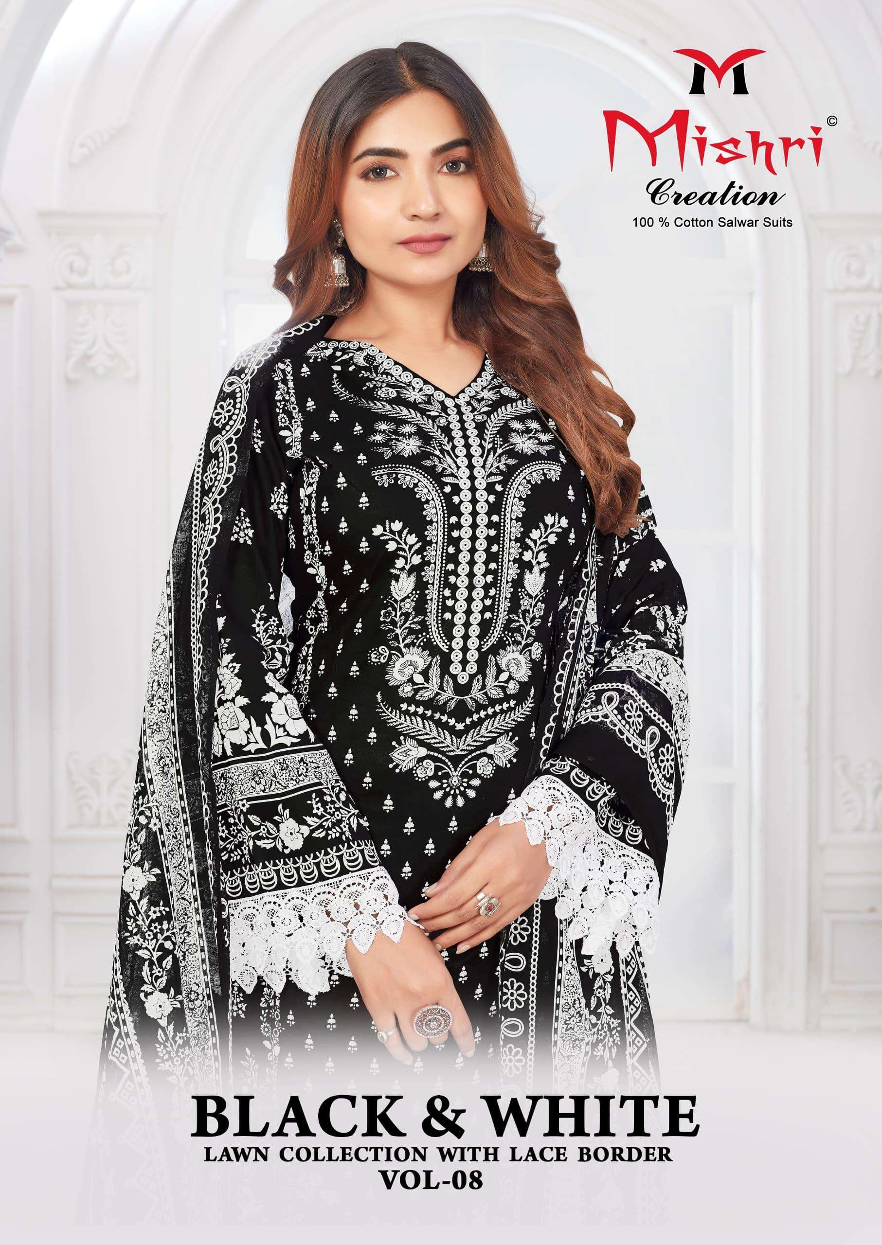 MISHRI CREATION BLACK & WHITE LAWN COLLECTION VOL 8