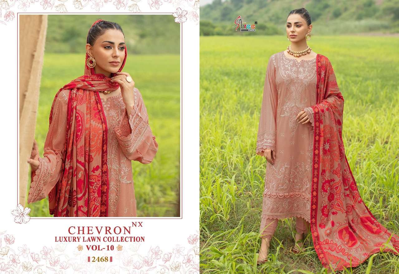 SHREE FABS CHEVRON LUXURY LAWN COLLECTION VOL 10 NX 