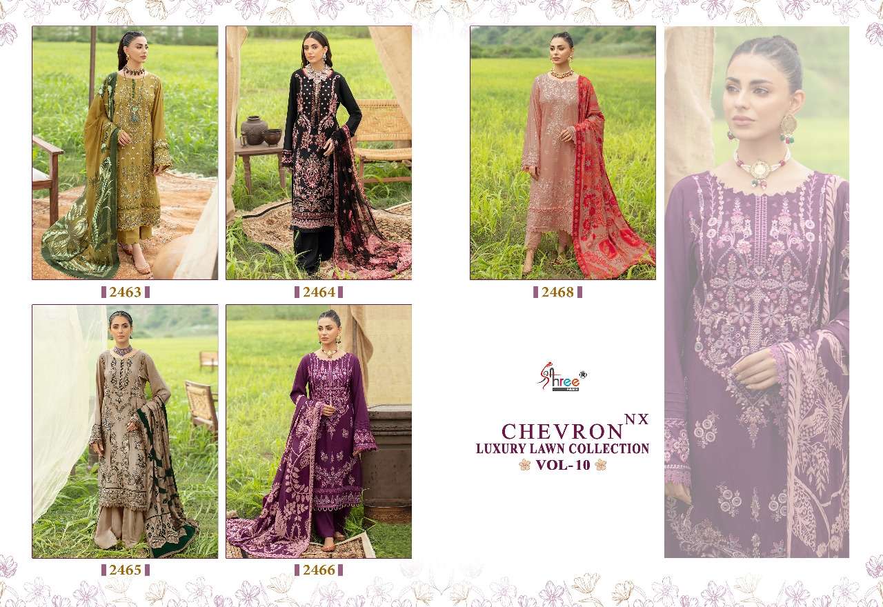 SHREE FABS CHEVRON LUXURY LAWN COLLECTION VOL 10 NX 