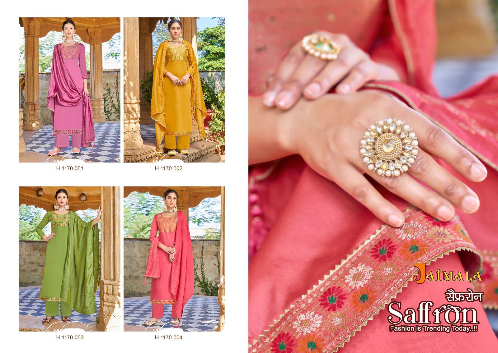 ALOK SUITS JAIMALA SAFFRON