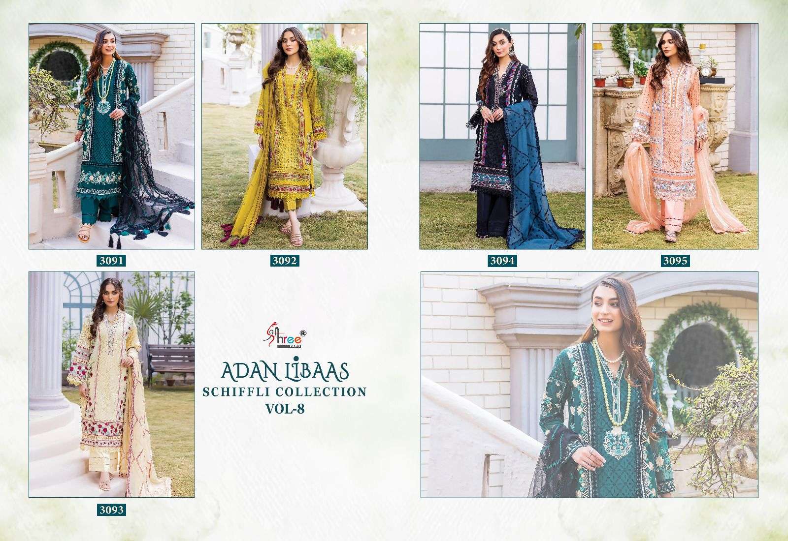 SHREE FABS ADAN LIBAAS SCHIFFLI COLLECTION VOL 8