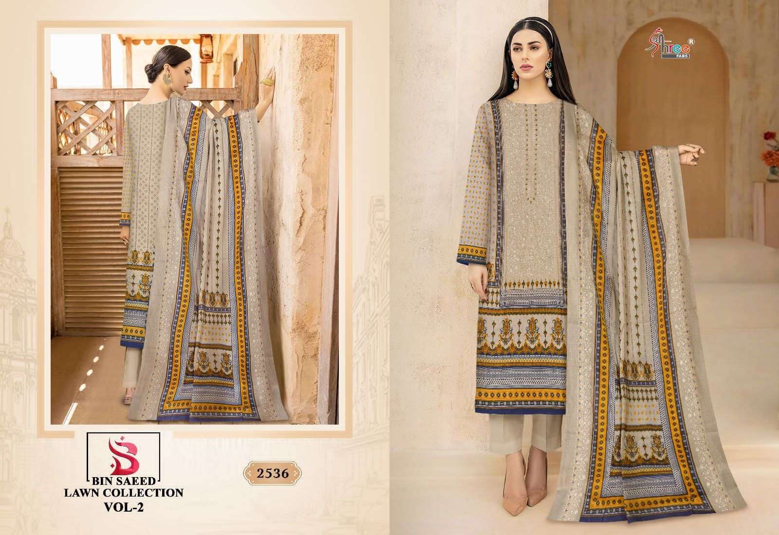 SHREE FABS BIN SAEED LAWN COLLECTION VOL 2 D NO 2533 & 2536 