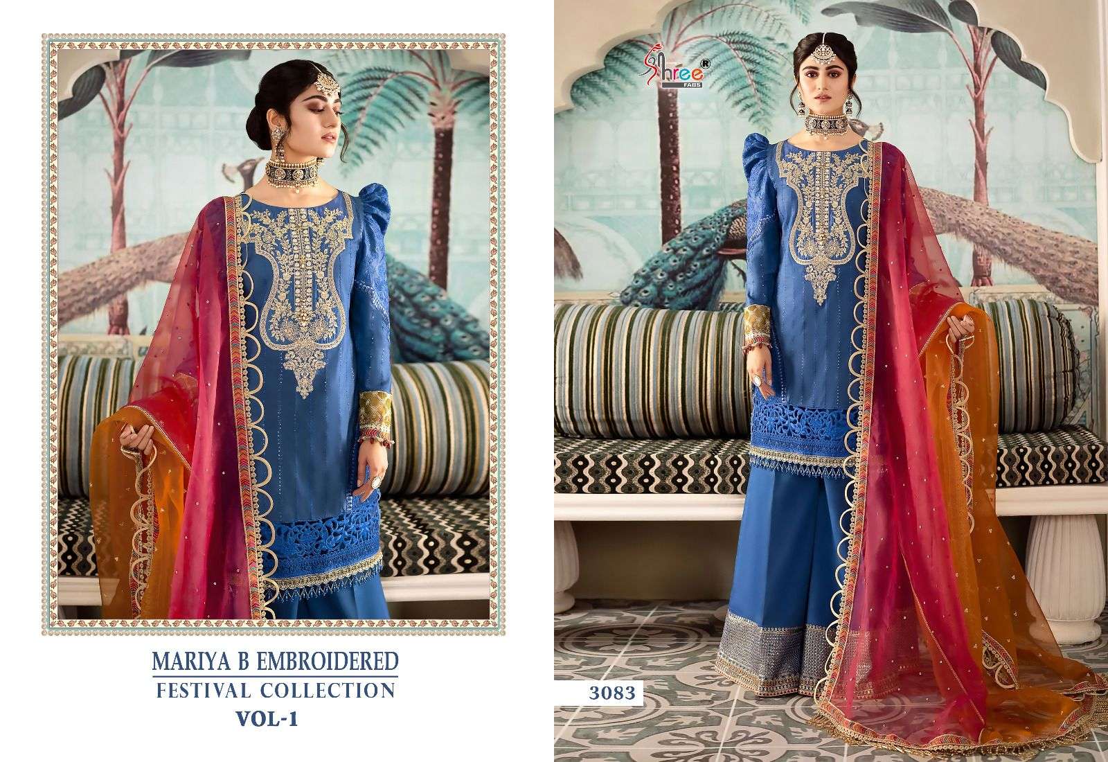 SHREE FABS MARIA B EMBROIDERED FESTIVAL COLLECTION VOL 1