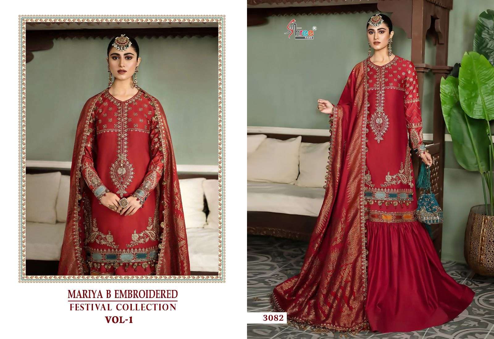 SHREE FABS MARIA B EMBROIDERED FESTIVAL COLLECTION VOL 1