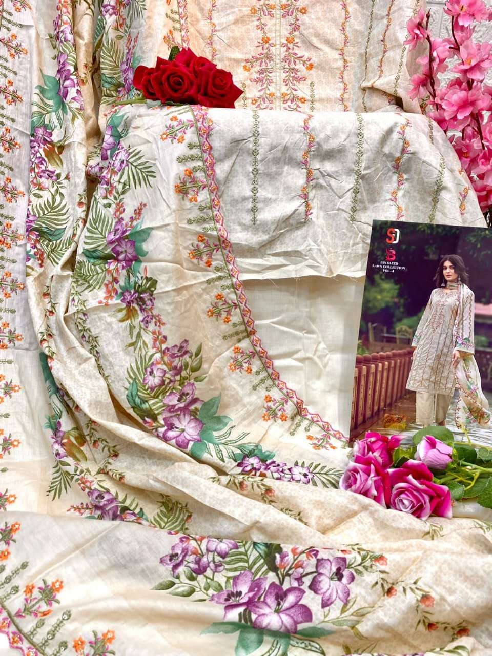 SHARADDHA DESIGNER BIN SAEED LAWN COLLECTION VOL 4