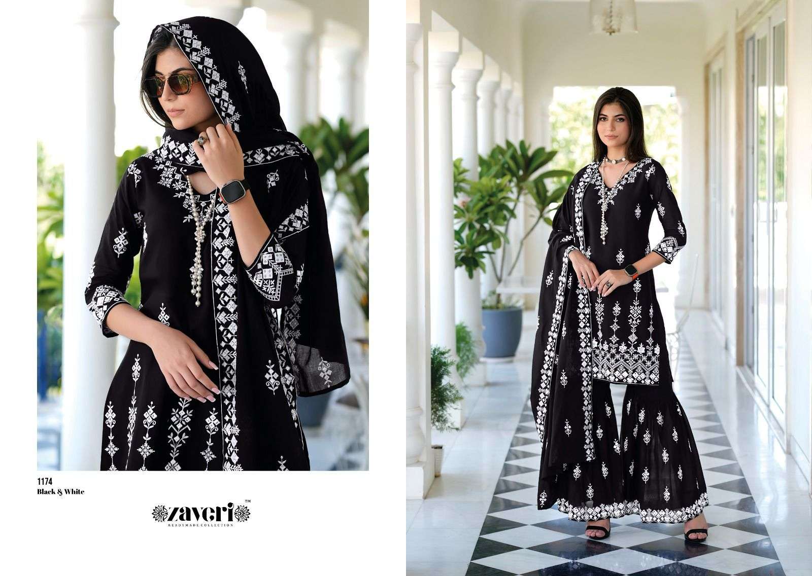 ZAVERI WOMEN BEAUTY BLACK & WHITE 