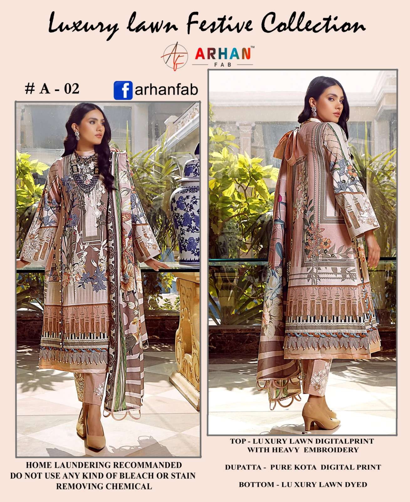 ARHAN FAB LUXURY LAWN FESTIVE COLLECTION