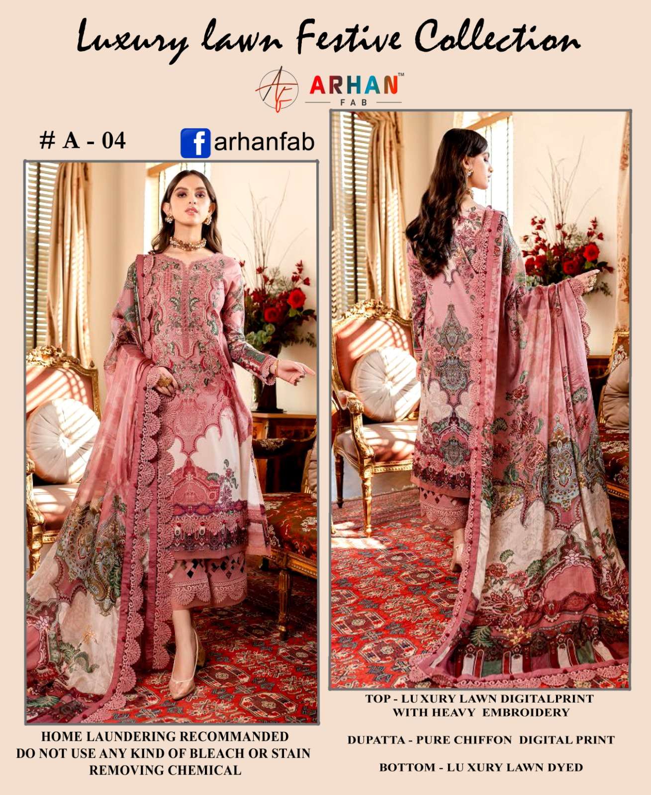 ARHAN FAB LUXURY LAWN FESTIVE COLLECTION