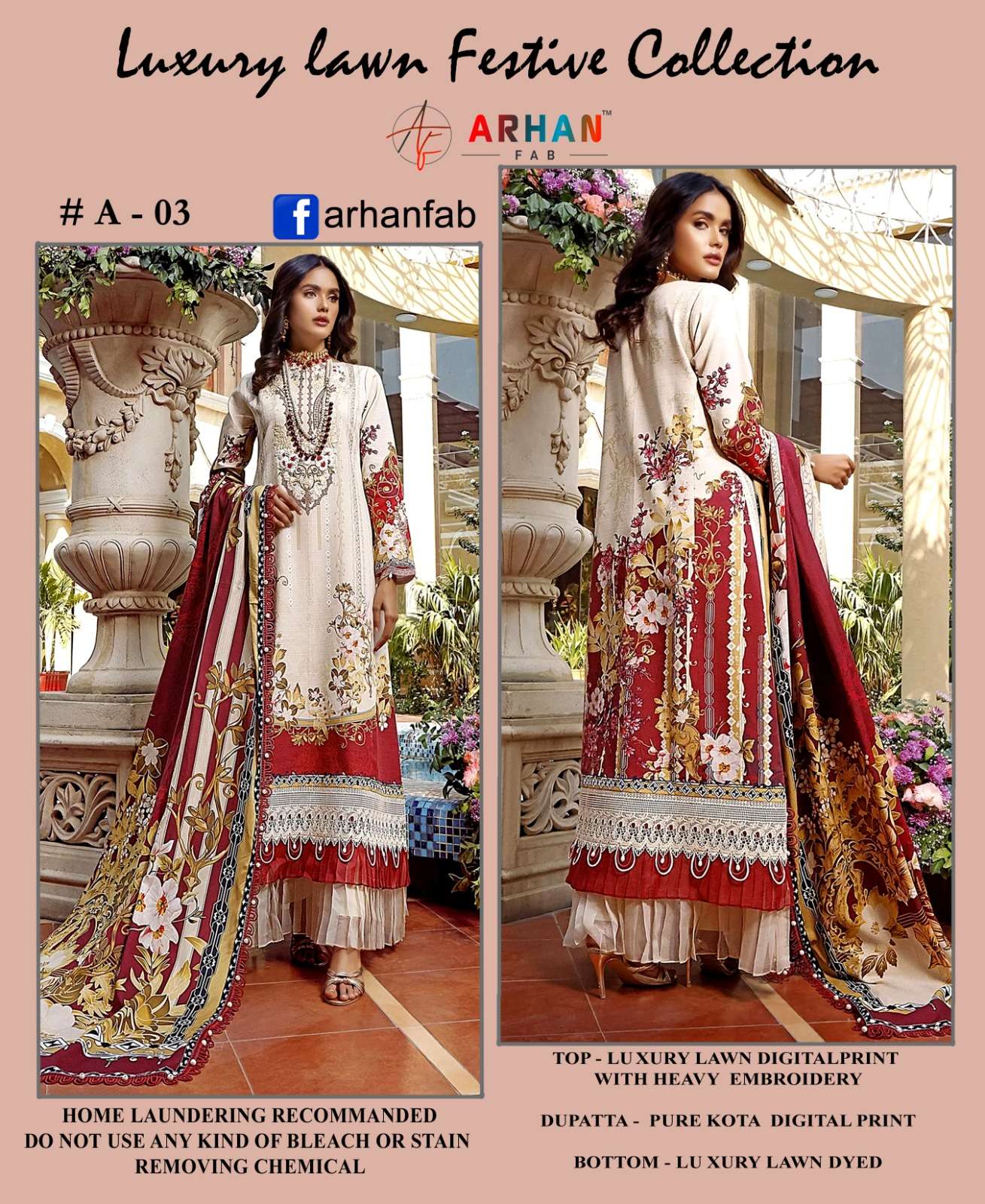 ARHAN FAB LUXURY LAWN FESTIVE COLLECTION