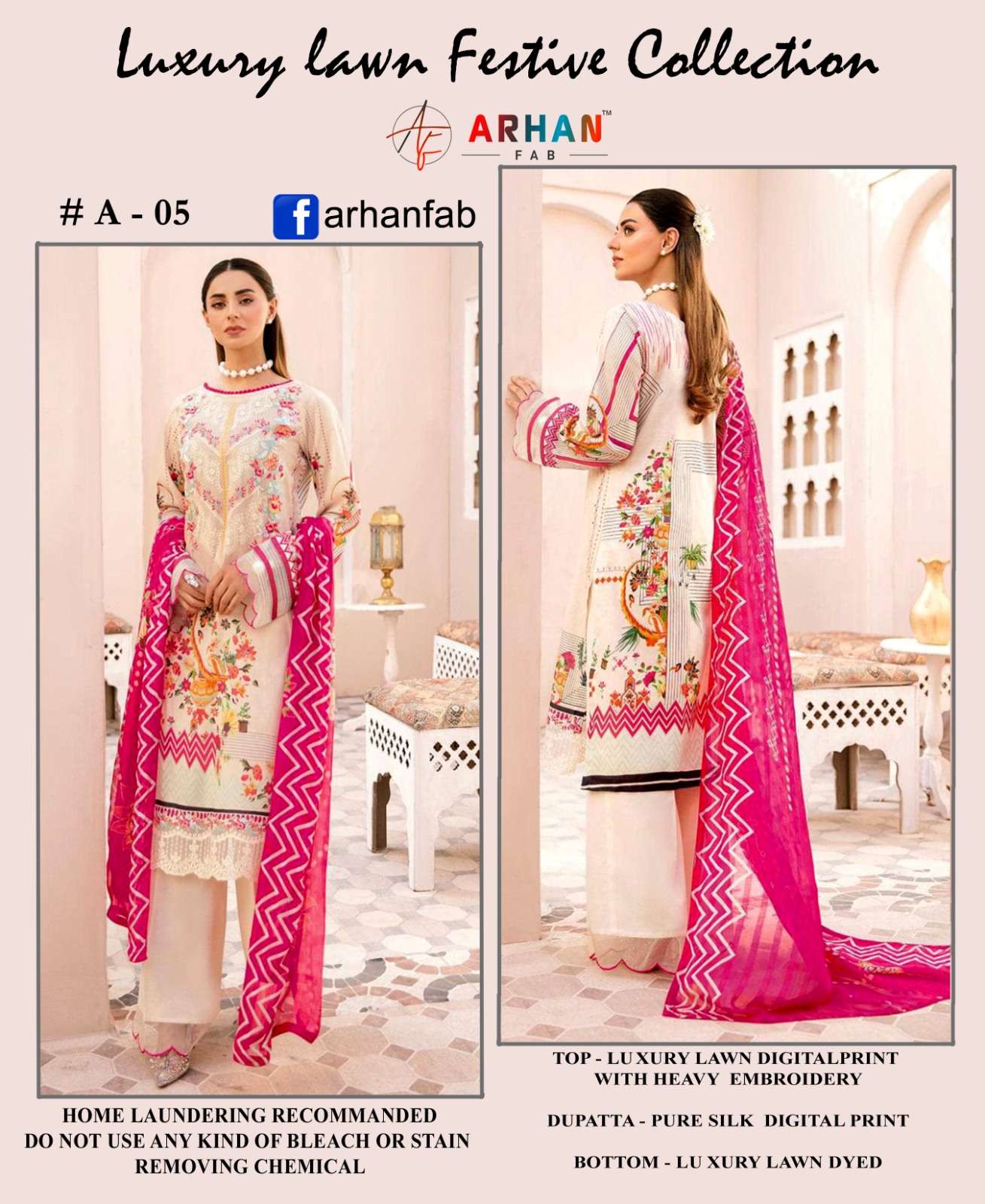 ARHAN FAB LUXURY LAWN FESTIVE COLLECTION