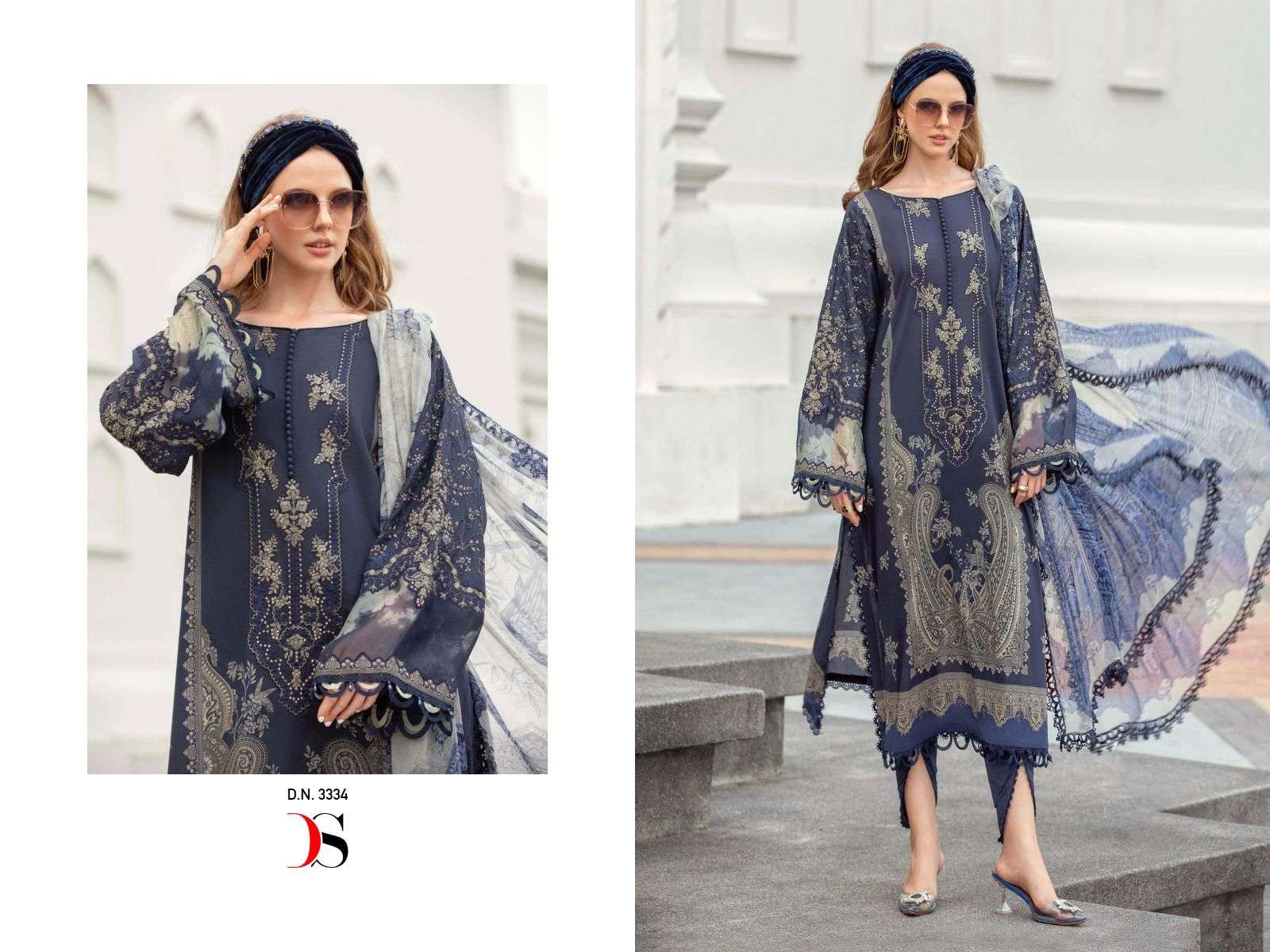 DEEPSY SUITS MARIA B M PRINTS SPRING SUMMER 23 VOL 3 D NO 3334