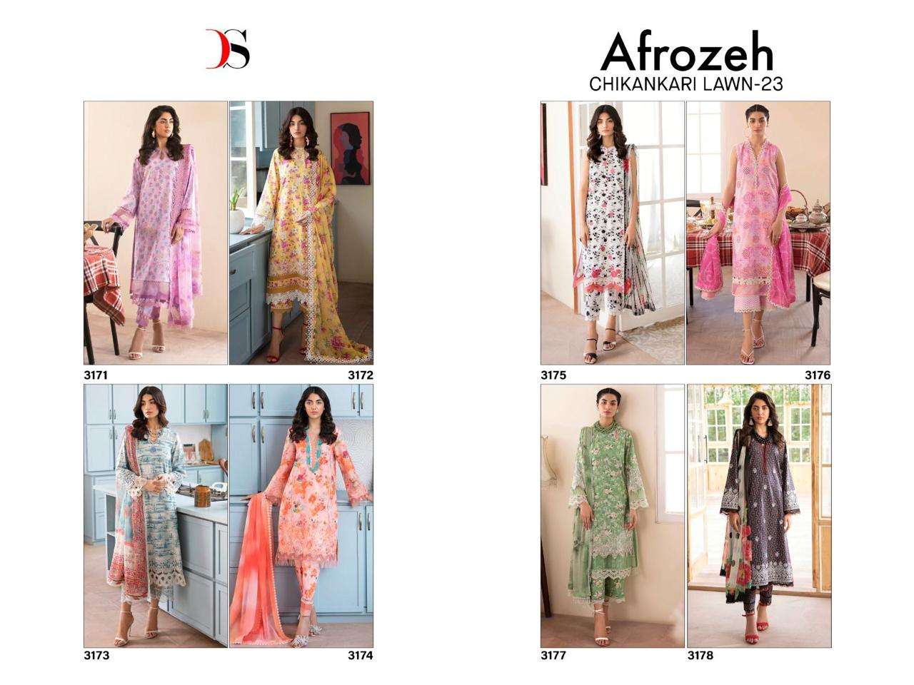 DEEPSY SUITS AFREOZEH CHIKANKARI LAWN 23