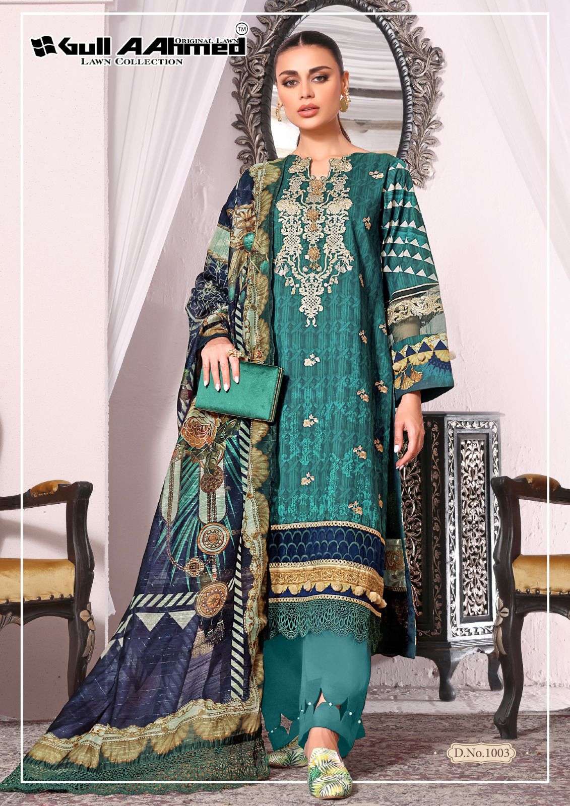 GULL AAHMED AZURE  LUXURY LAWN COLLECTION 