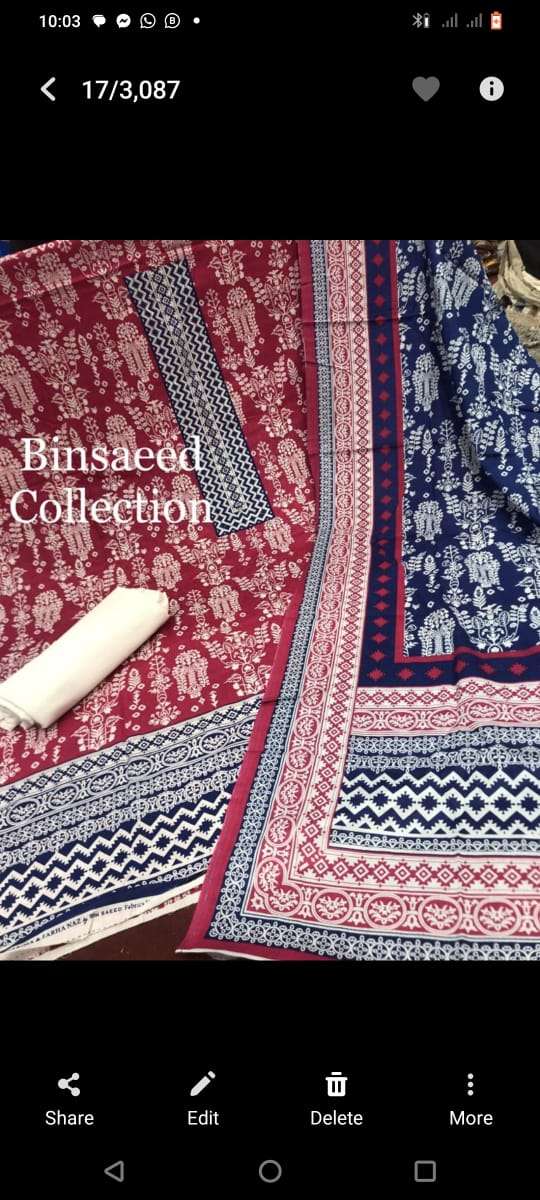 ORIGINAL PAKISTANI BIN SAEED PRINTED LAWN ORIGINAL