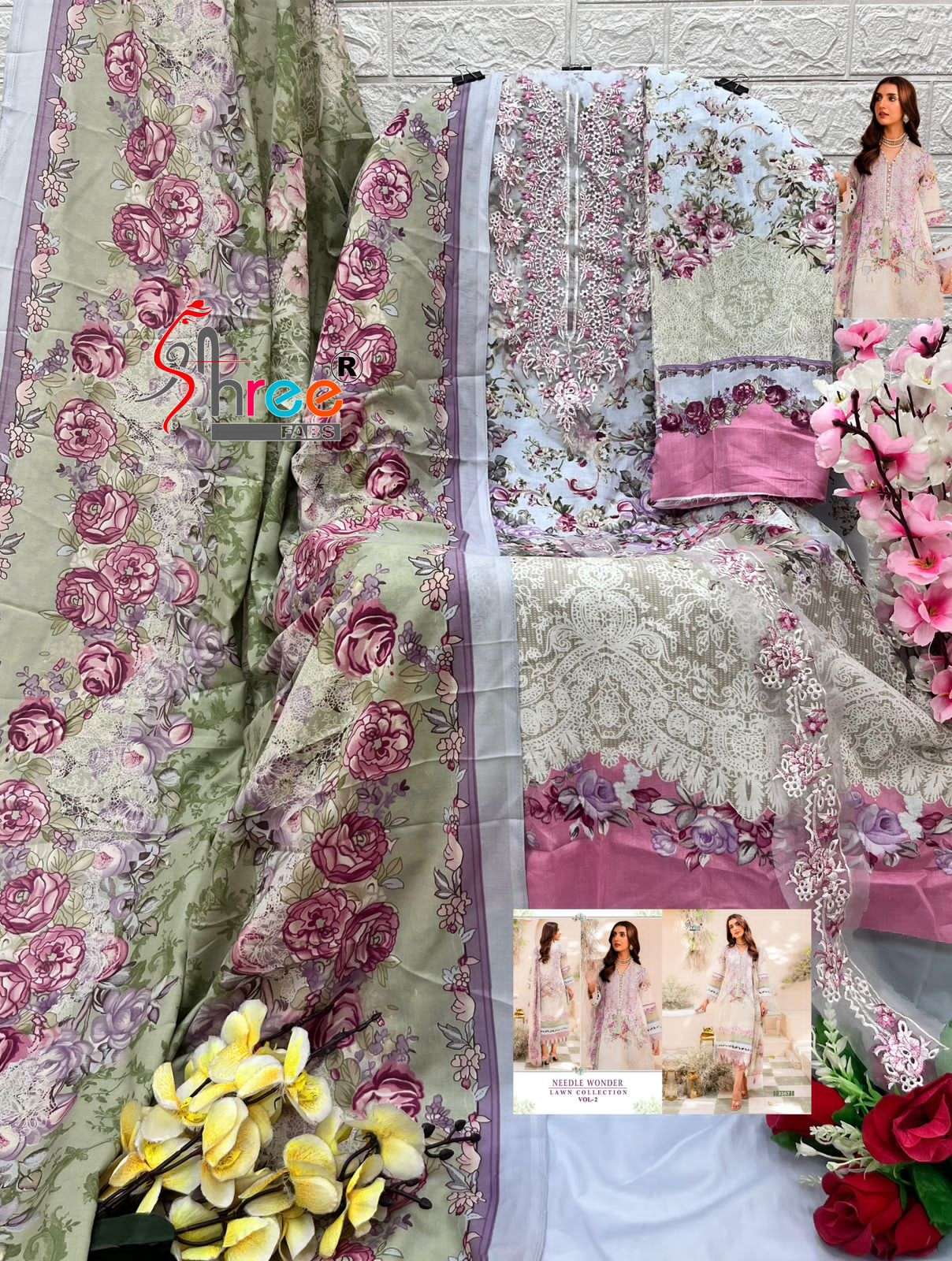 SHREE FABS NEEDLE WONDER LAWN COLLECTION VOL 2