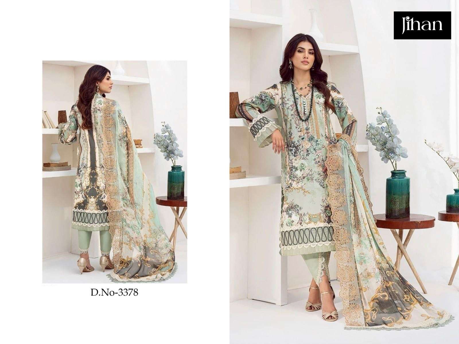 JIHAN NEEDLE WONDER LAWN COLLECTION D NO 3376 AND 3378