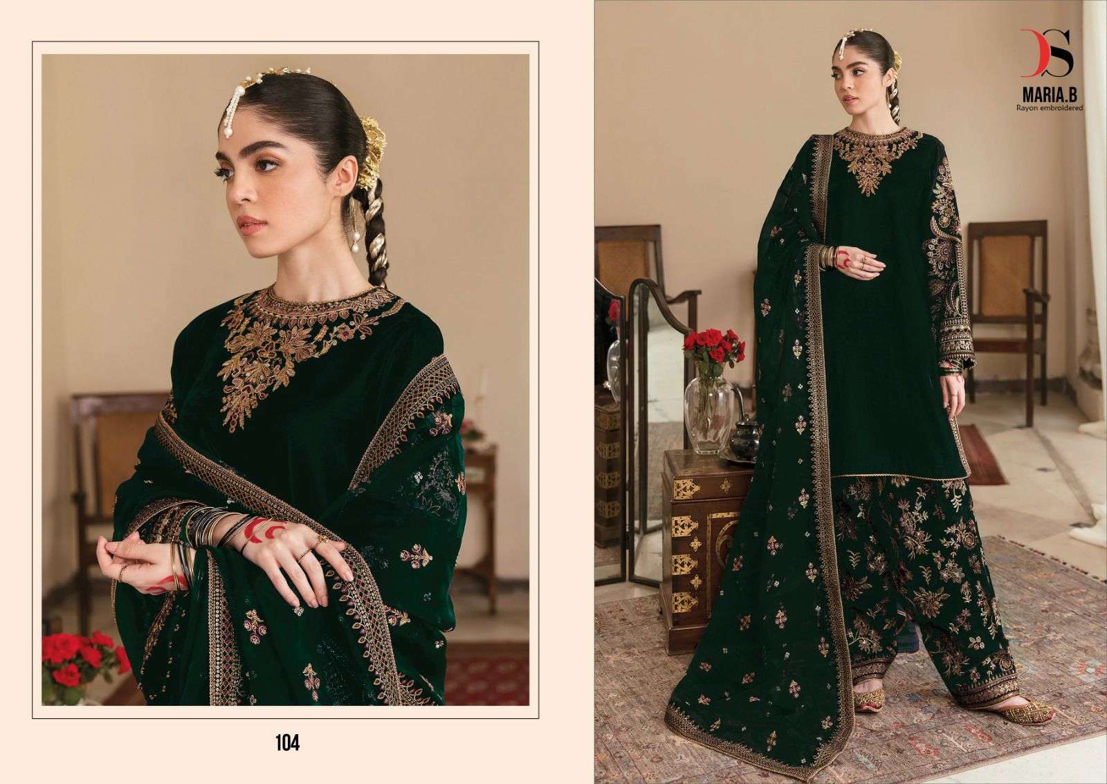 DEEPSY SUITS MARIA B RAYON EMBROIDERED 