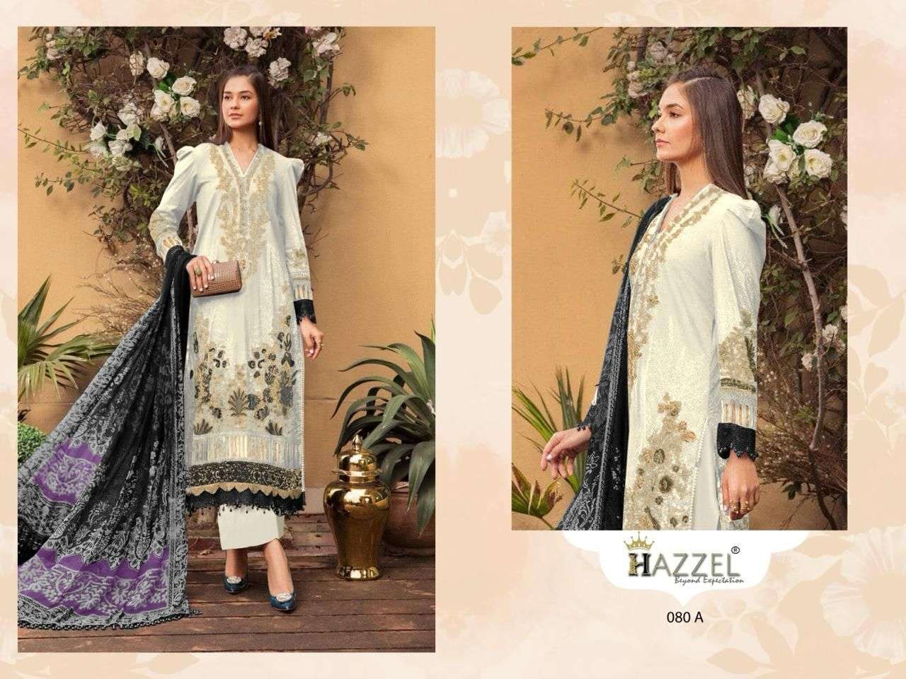 HAZZEL MARIA B LUXURY LAWN COLLECTION D NO 080