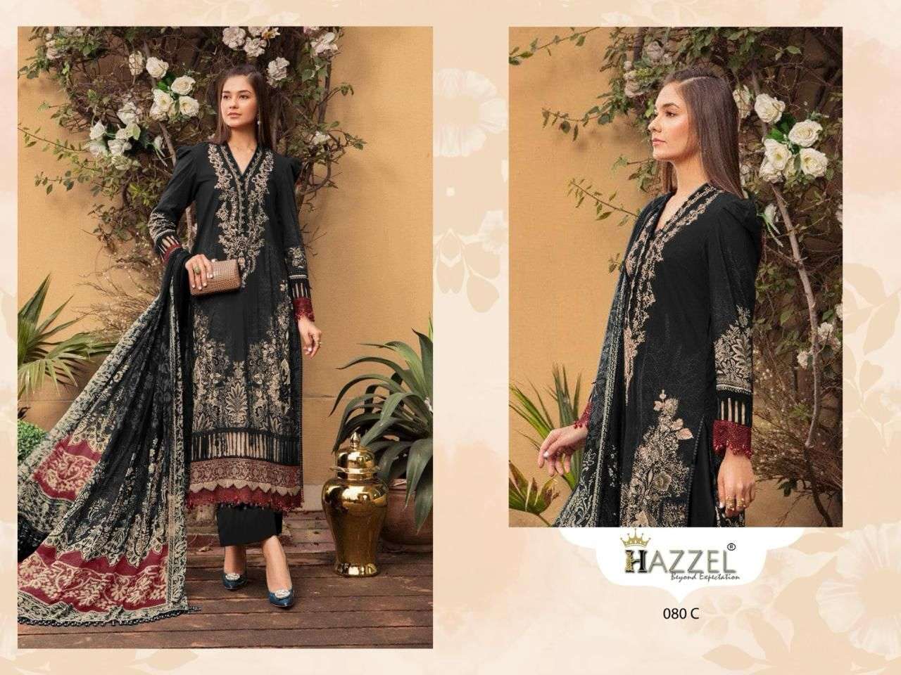 HAZZEL MARIA B LUXURY LAWN COLLECTION D NO 080