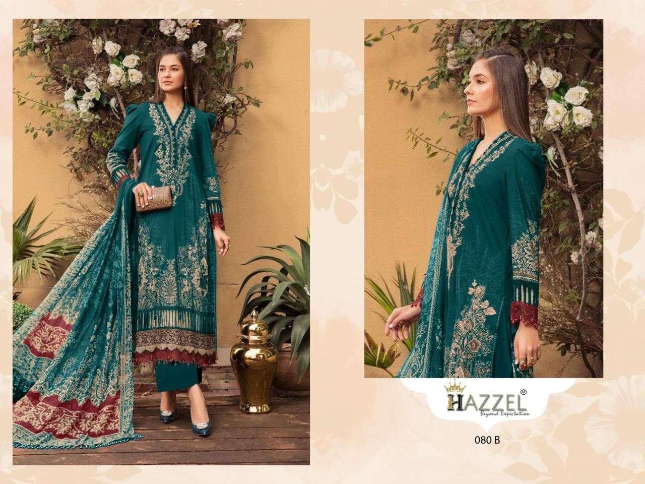 HAZZEL MARIA B LUXURY LAWN COLLECTION D NO 080