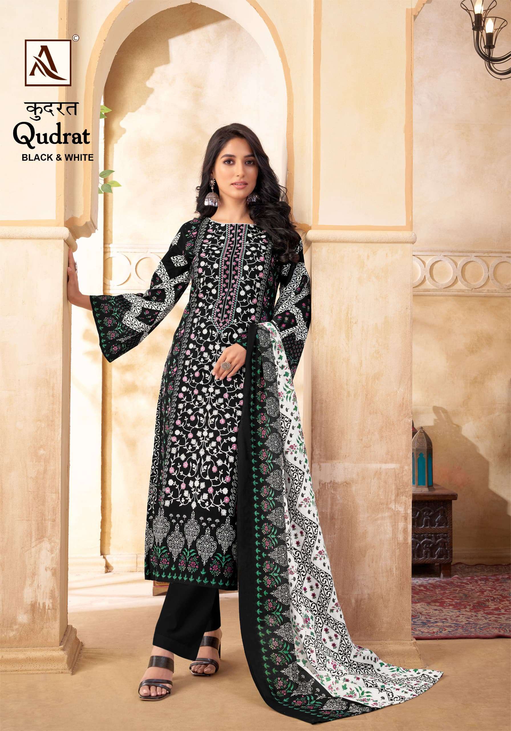 ALOK SUITS QUDRAT BLACK AND WHITE