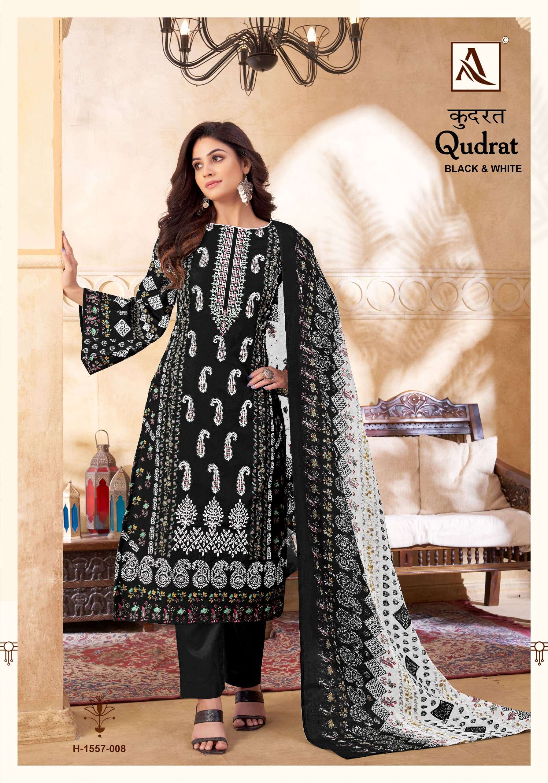 ALOK SUITS QUDRAT BLACK AND WHITE