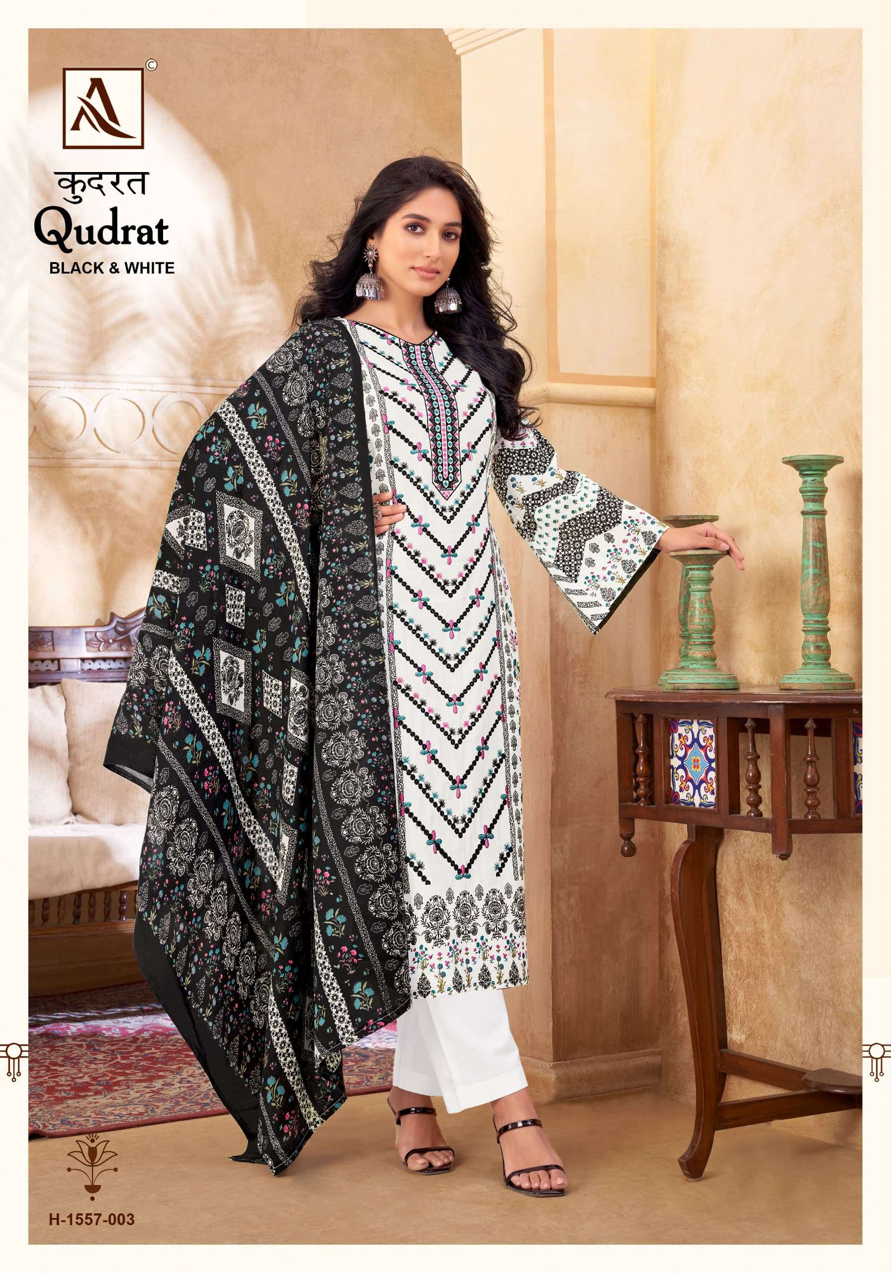 ALOK SUITS QUDRAT BLACK AND WHITE