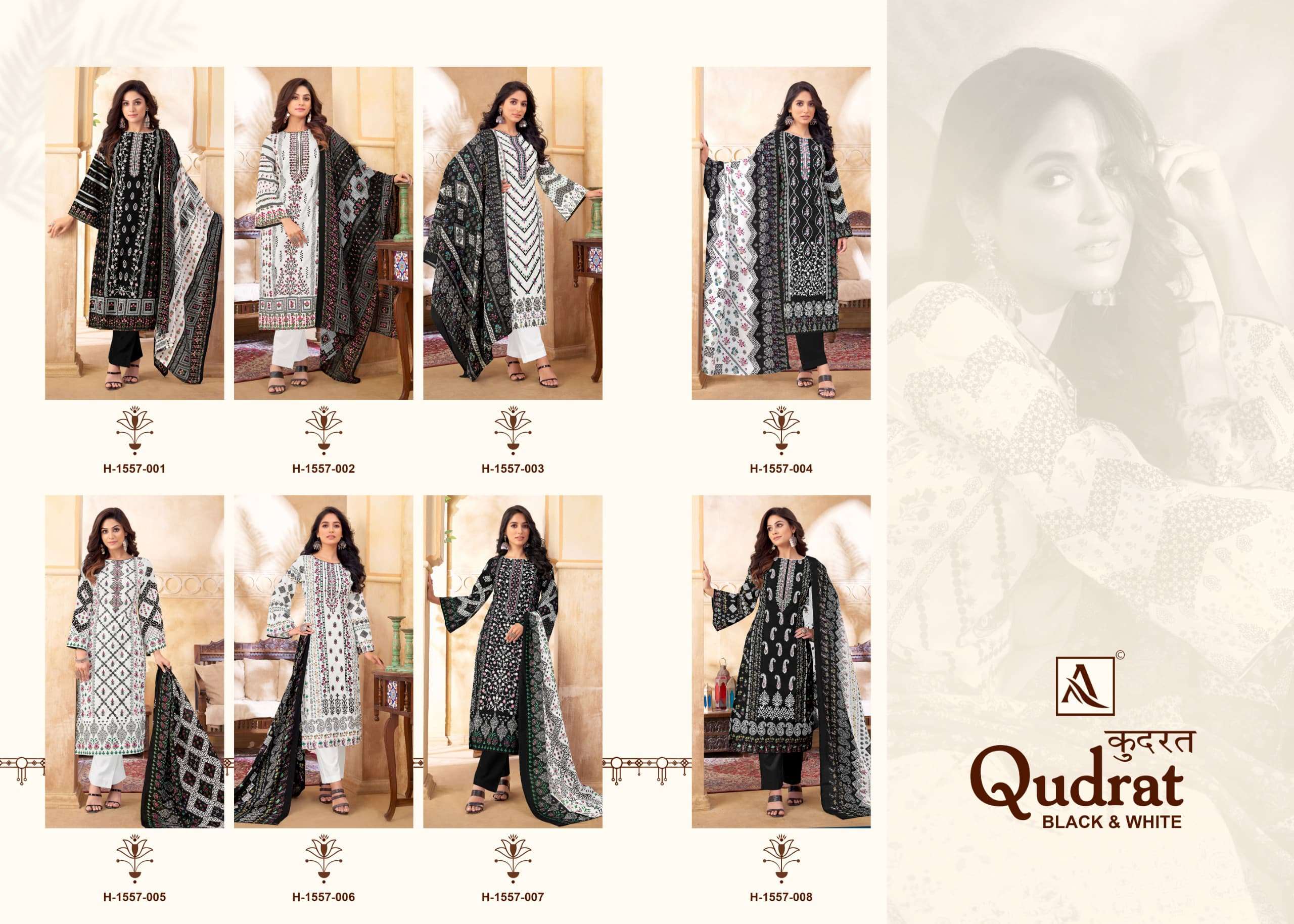 ALOK SUITS QUDRAT BLACK AND WHITE