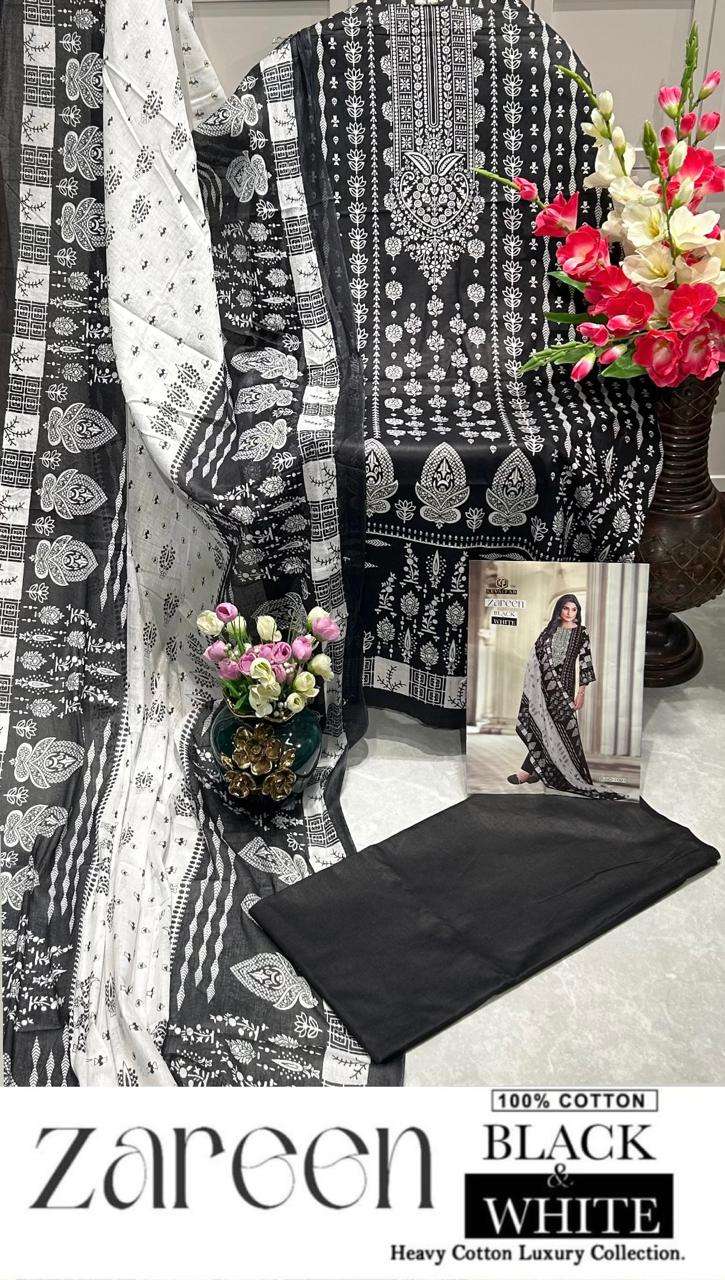 KEVAL FAB ZAREEN BLACK & WHITE 