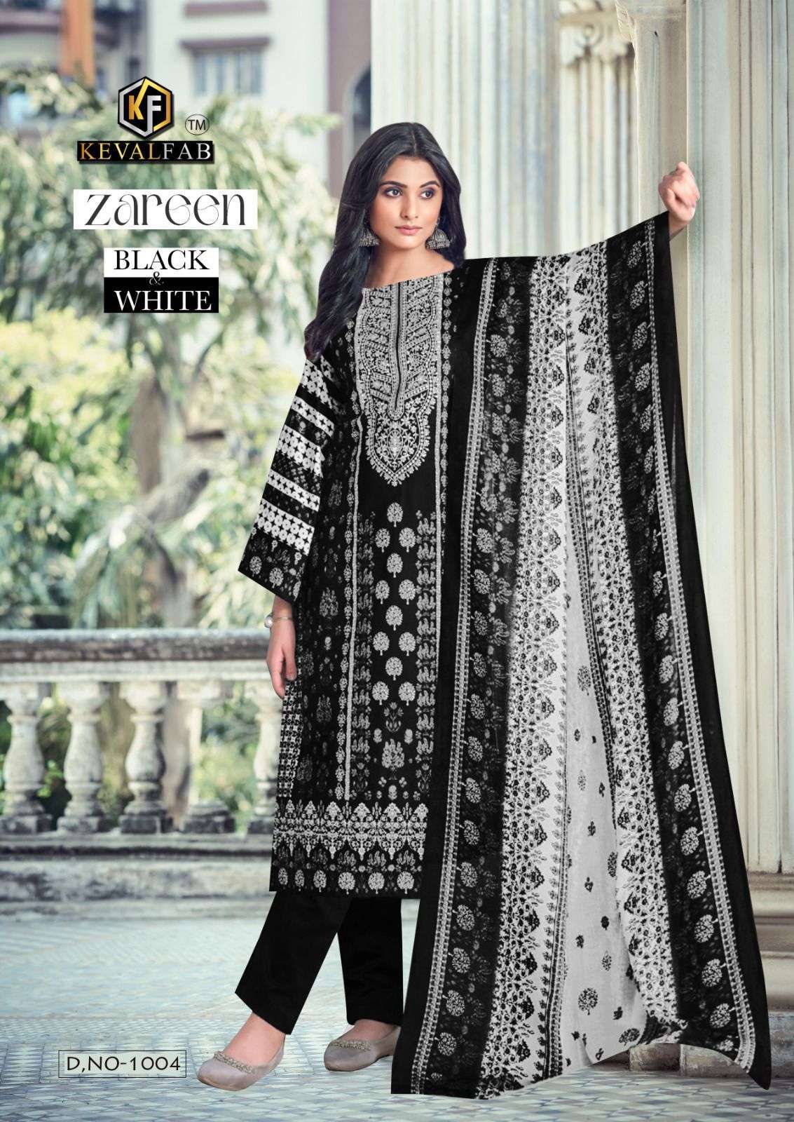 KEVAL FAB ZAREEN BLACK & WHITE 