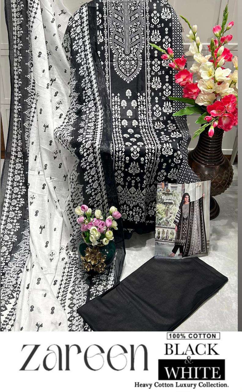 KEVAL FAB ZAREEN BLACK & WHITE 