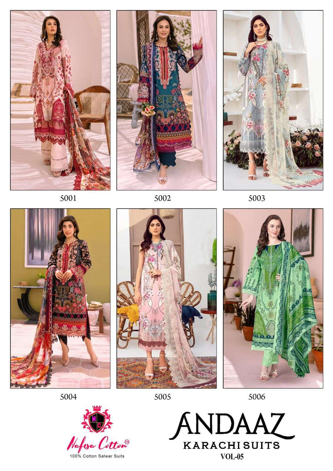 NAFISA COTTON ANDAAZ KARACHI SUITS VOL 5 