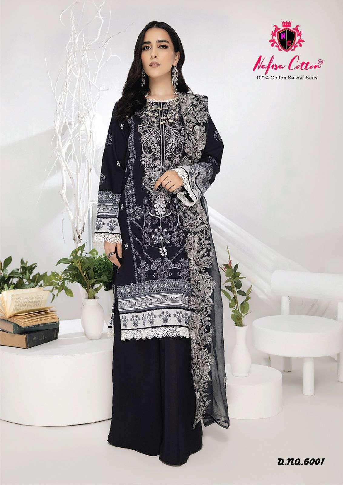 NAFISA COTTON BLACK & WHITE VOL 6 