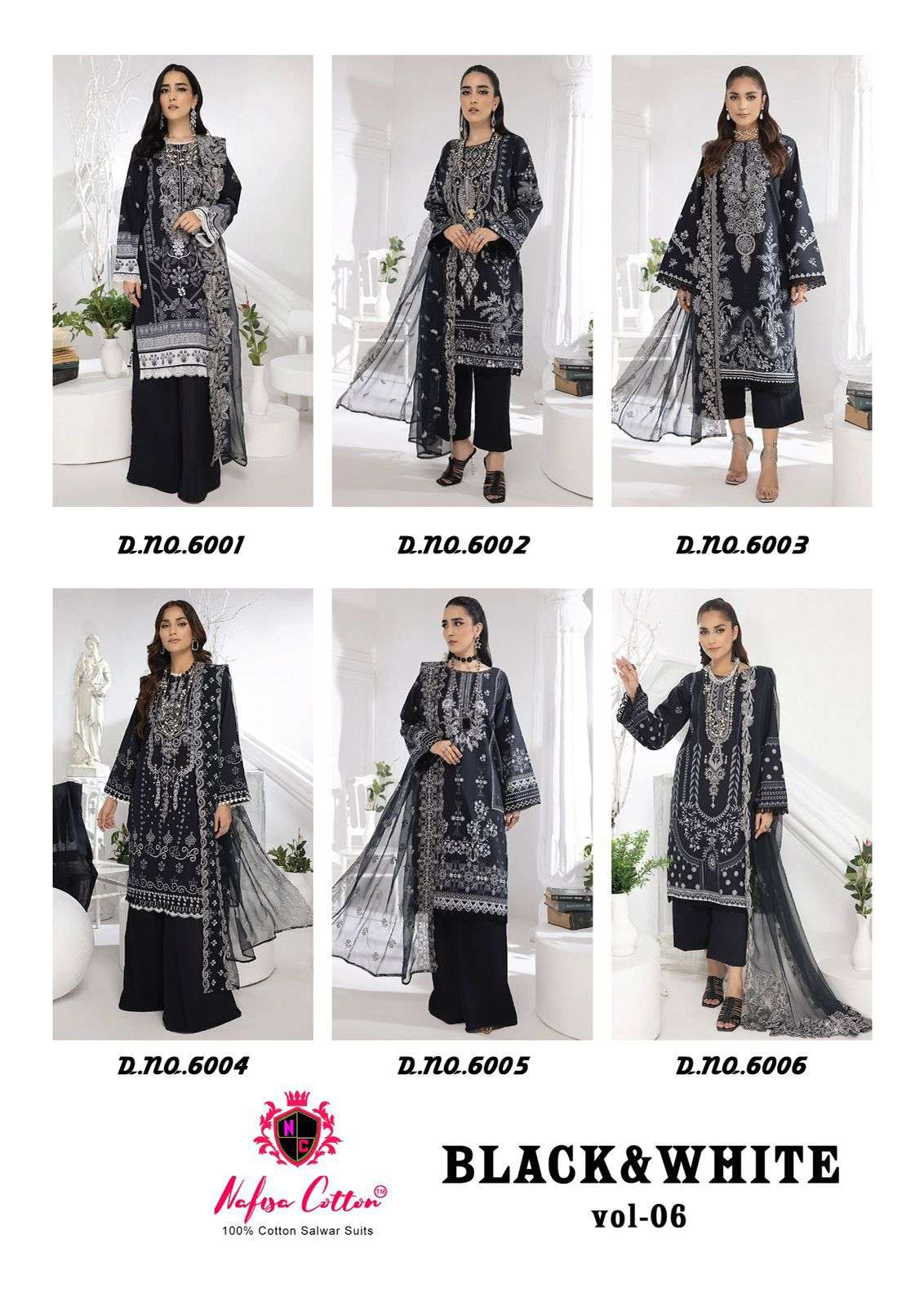 NAFISA COTTON BLACK & WHITE VOL 6 