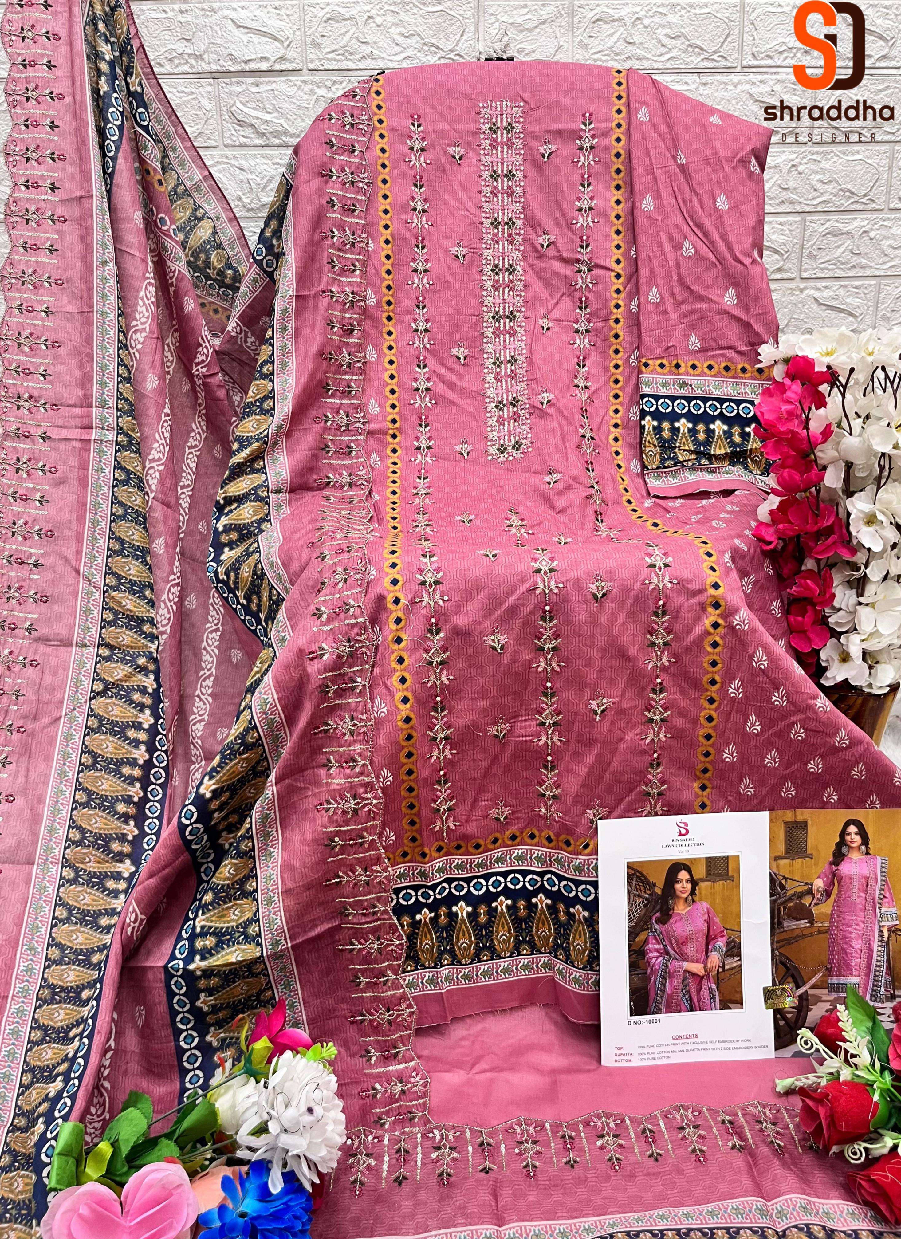 SHARADDHA DESIGNER BIN SAEED LAWN COLLECTION VOL 10 