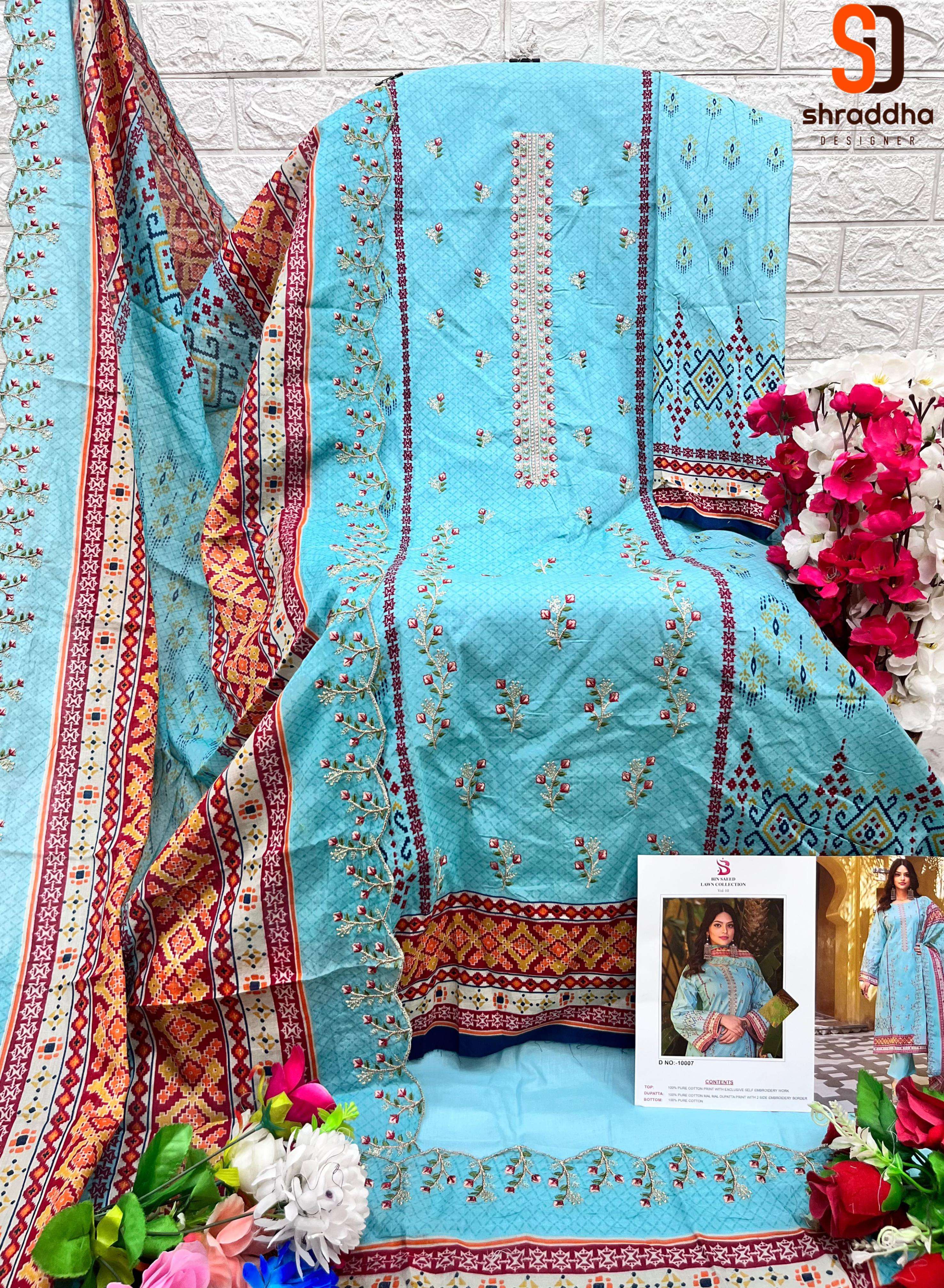 SHARADDHA DESIGNER BIN SAEED LAWN COLLECTION VOL 10 