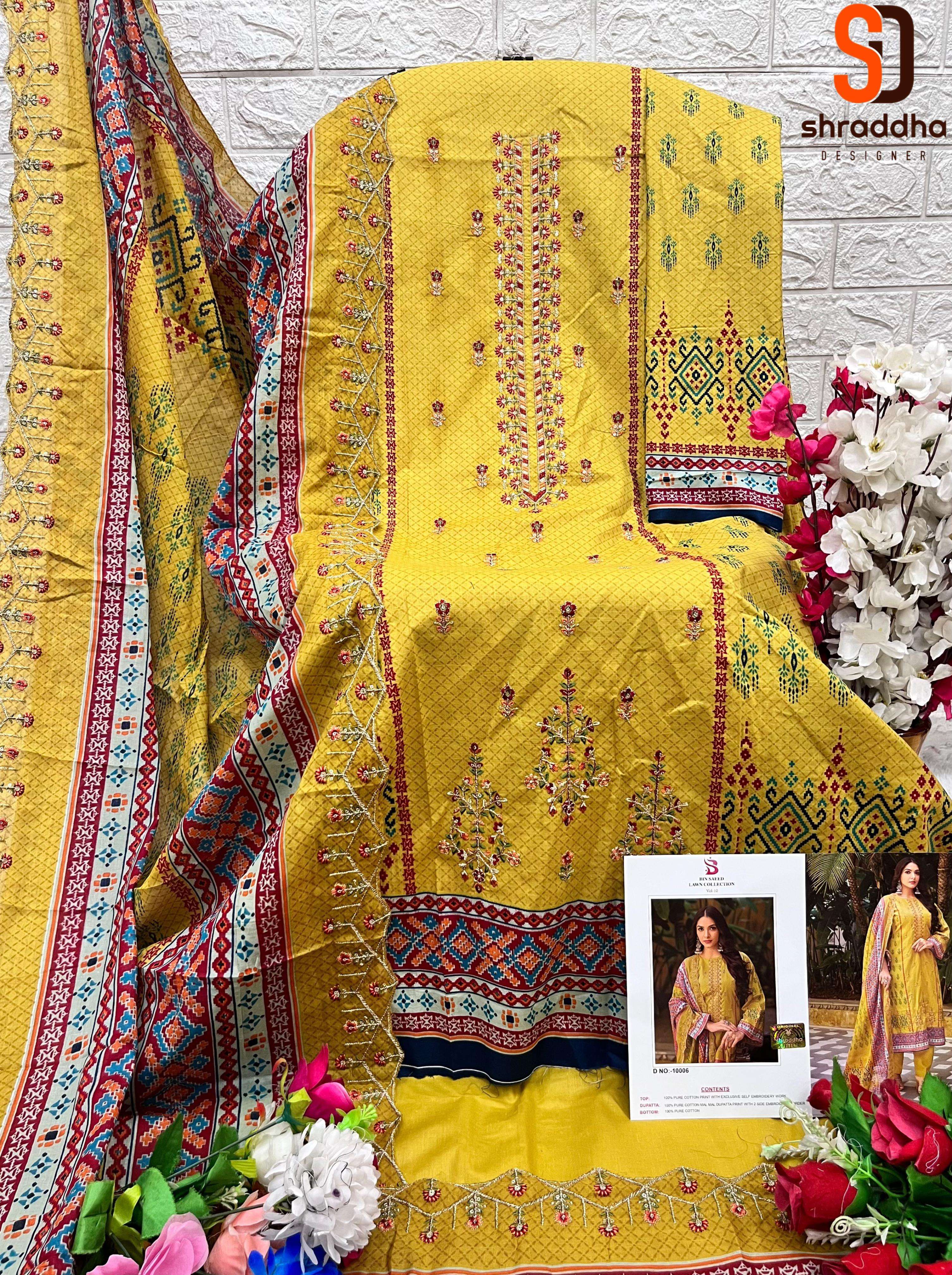 SHARADDHA DESIGNER BIN SAEED LAWN COLLECTION VOL 10 