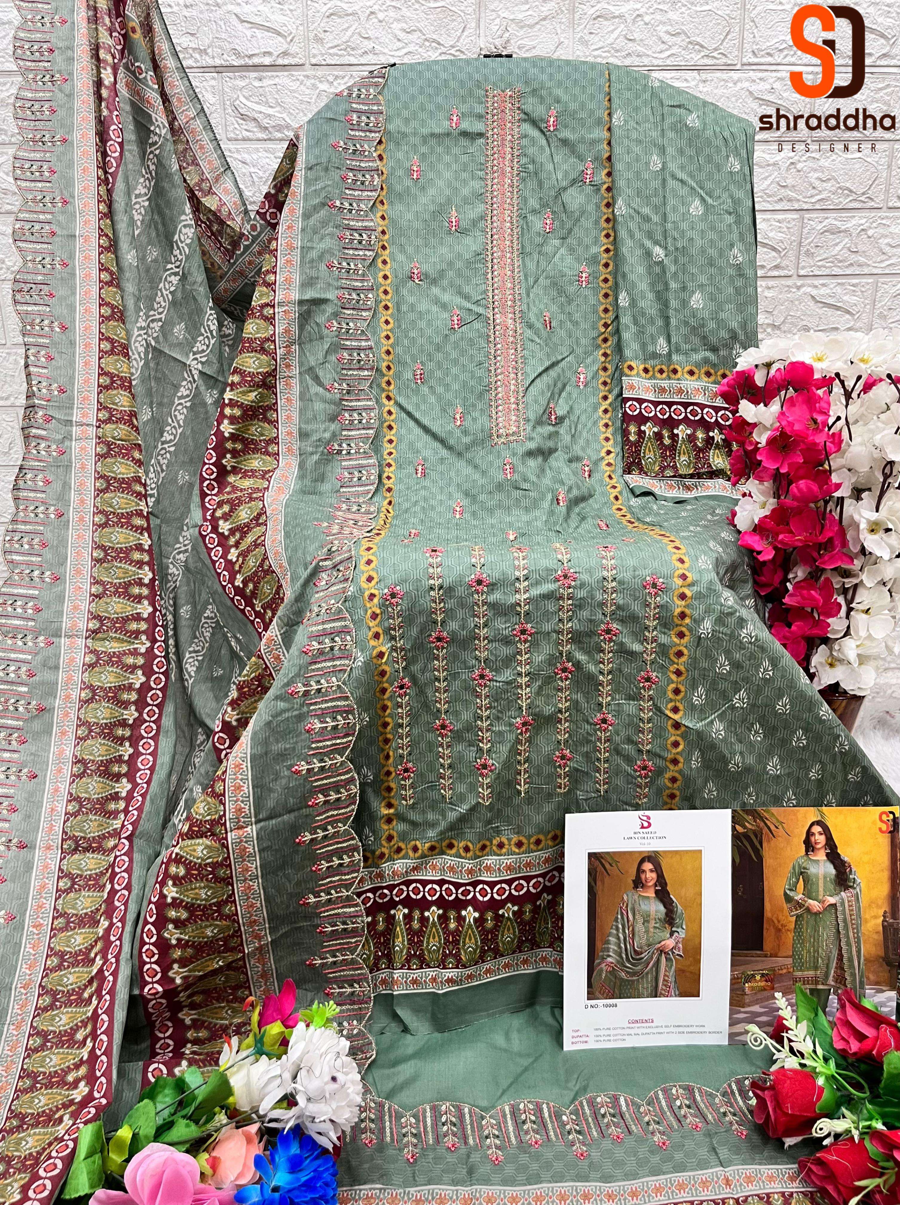 SHARADDHA DESIGNER BIN SAEED LAWN COLLECTION VOL 10 