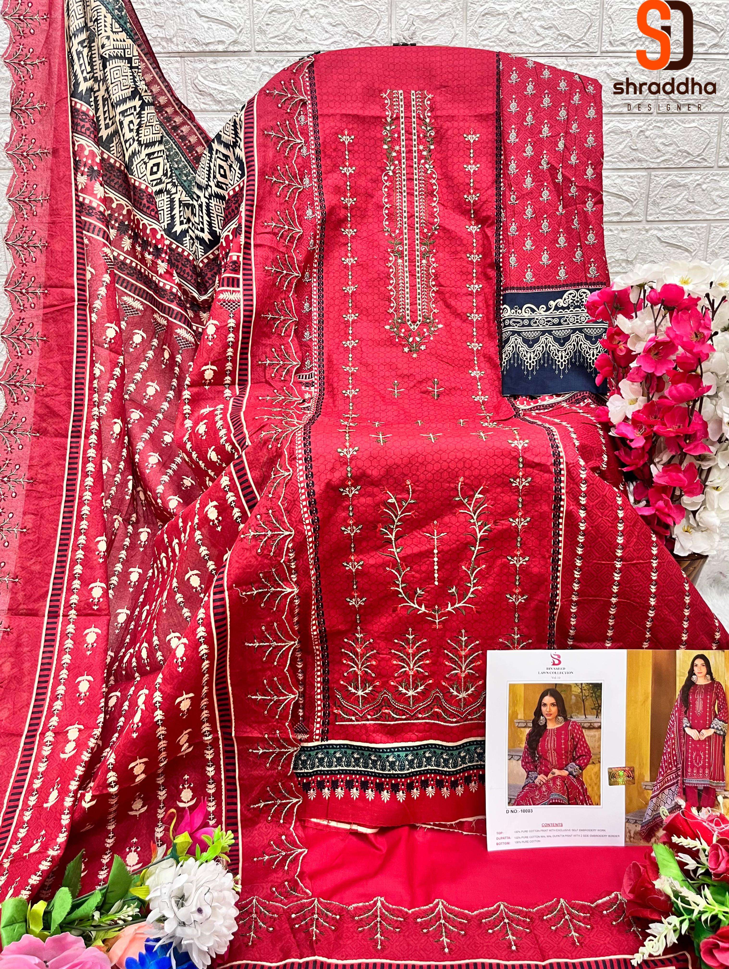 SHARADDHA DESIGNER BIN SAEED LAWN COLLECTION VOL 10 