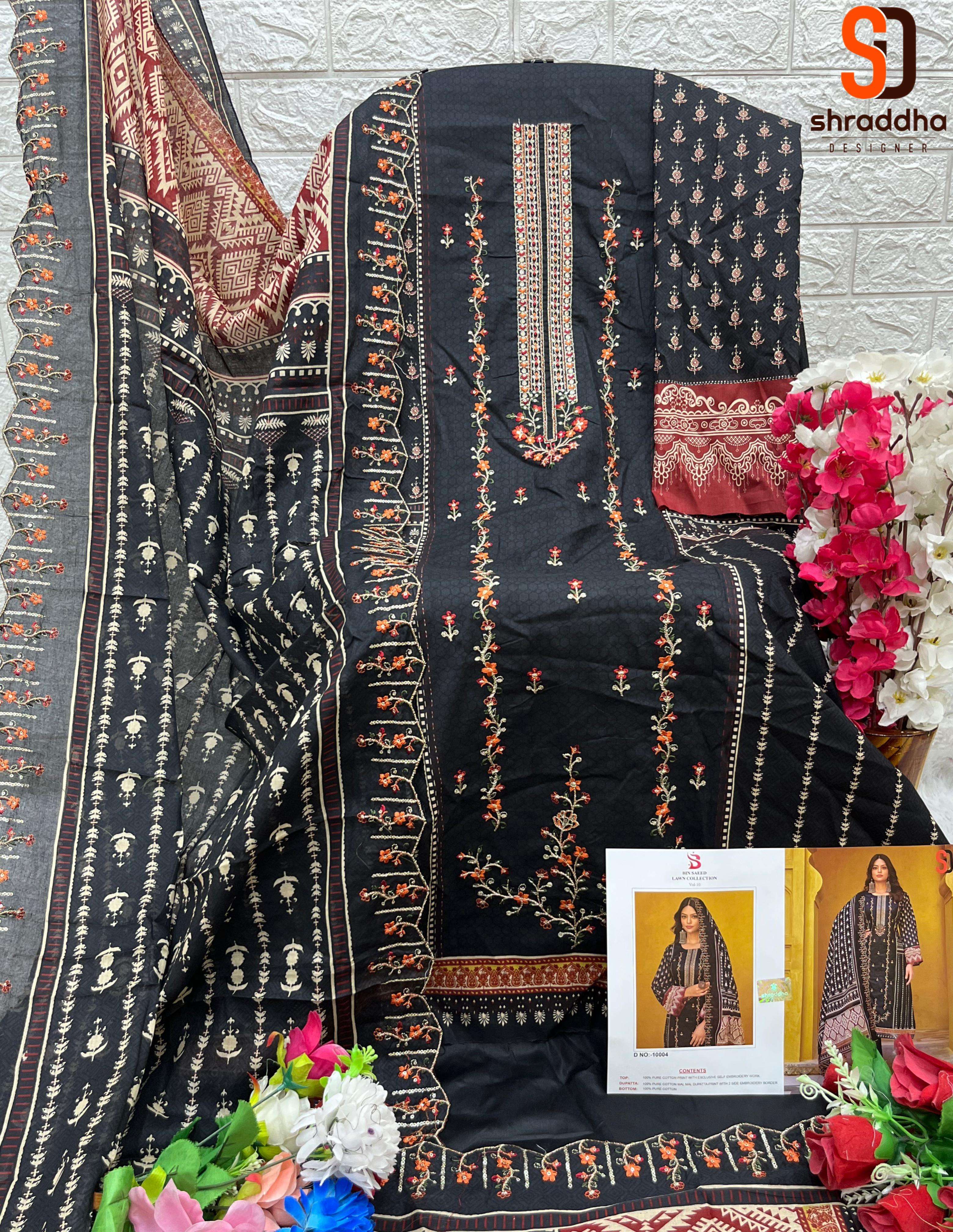 SHARADDHA DESIGNER BIN SAEED LAWN COLLECTION VOL 10 